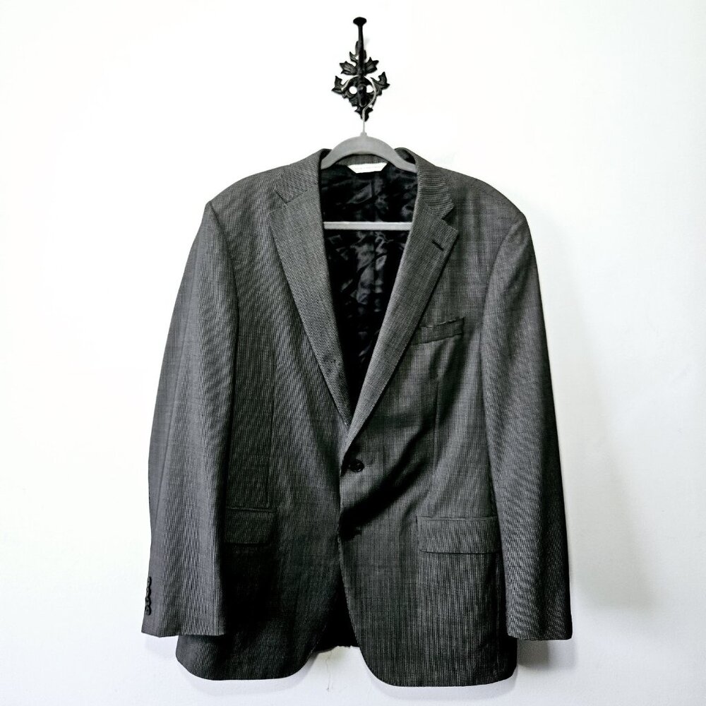 Samuelsohn Mens 44 Tall Sport Coat Blazer Jacket Wool 2-Button Check